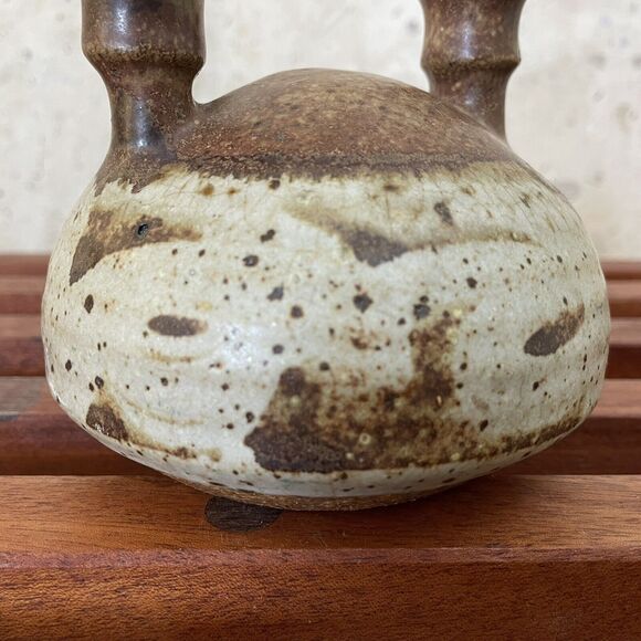 Vintage MCM 1960’s Studio Pottery Double Necked Art Vase - Picture 4 of 5